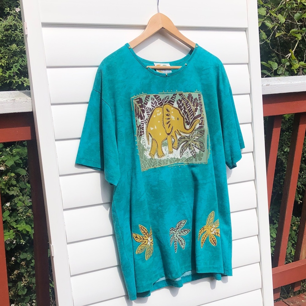 Two piece set Tie dye Elephant Graphic tee plus pants - Picture 2 of 13